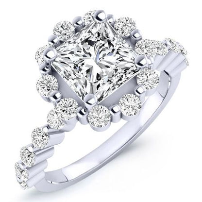 Privet Diamond Matching Band Only (engagement Ring Not Included) For Ring With Princess Center whitegold
