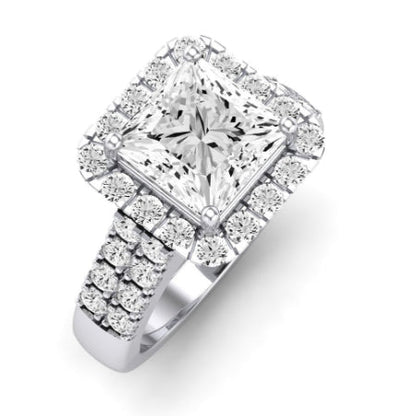 Velvet Diamond Matching Band Only (does Not Include Engagement Ring)  For Ring With Princess Center whitegold
