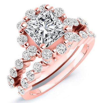 Privet Diamond Matching Band Only (engagement Ring Not Included) For Ring With Princess Center rosegold