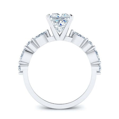 Redbud Diamond Matching Band Only (engagement Ring Not Included) For Ring With Princess Center whitegold