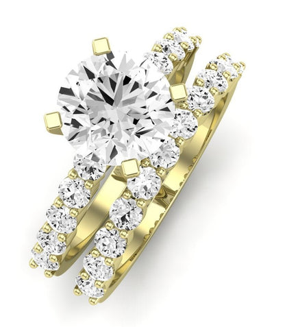 Magnolia Diamond Matching Band Only (does Not Include Engagement Ring) For Ring With Round Center yellowgold
