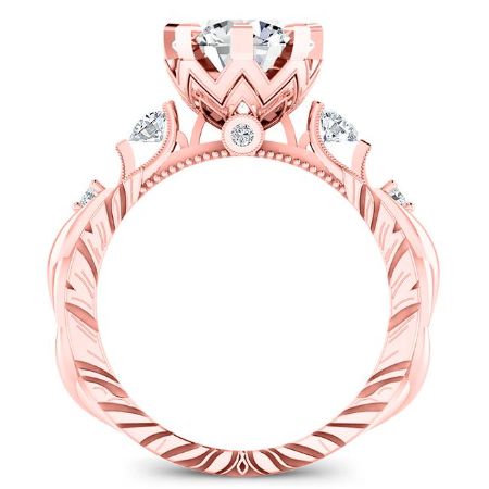 Oleana Diamond Matching Band Only (engagement Ring Not Included) For Ring With Round Center rosegold