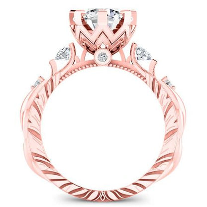 Oleana Diamond Matching Band Only (engagement Ring Not Included) For Ring With Round Center rosegold