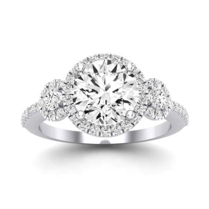 Lunaria Diamond Matching Band Only (does Not Include Engagement Ring) For Ring With Round Center whitegold