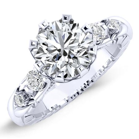 Oleana Diamond Matching Band Only (engagement Ring Not Included) For Ring With Round Center whitegold
