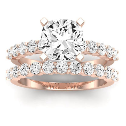 Magnolia Diamond Matching Band Only (does Not Include Engagement Ring) For Ring With Cushion Center rosegold