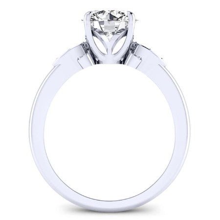 Lobelia Diamond Matching Band Only (engagement Ring Not Included) For Ring With Round Center whitegold