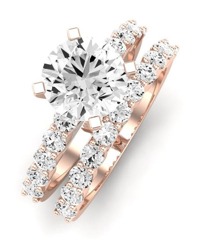 Magnolia Diamond Matching Band Only (does Not Include Engagement Ring) For Ring With Round Center rosegold