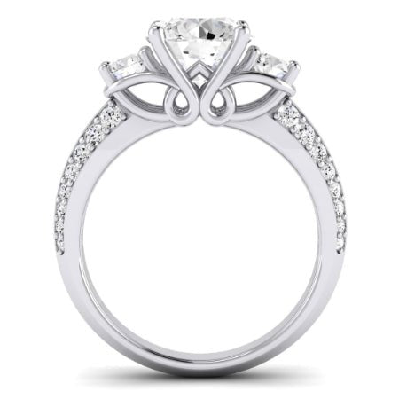 Thistle Diamond Matching Band Only (does Not Include Engagement Ring) For Ring With Round Center whitegold