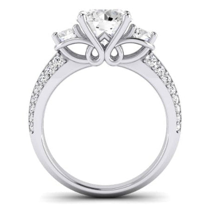 Thistle Diamond Matching Band Only (does Not Include Engagement Ring) For Ring With Round Center whitegold