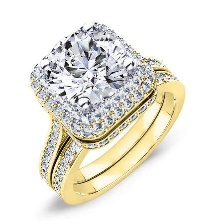 Indigo Diamond Matching Band Only (engagement Ring Not Included) For Ring With Round Center yellowgold