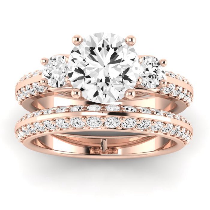 Thistle Diamond Matching Band Only (does Not Include Engagement Ring) For Ring With Round Center rosegold