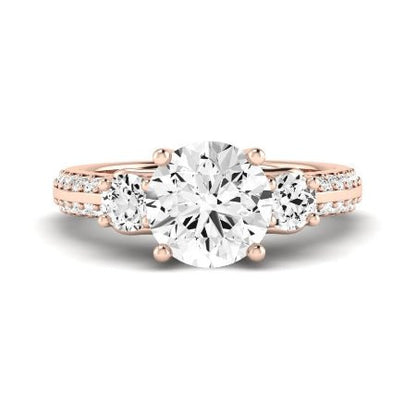 Thistle Diamond Matching Band Only (does Not Include Engagement Ring) For Ring With Round Center rosegold