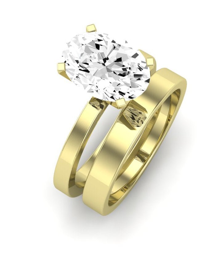 Lantana Moissanite Matching Band Only (engagement Ring Not Included) For Ring With Oval Center yellowgold