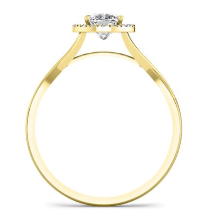 Larkspur Cushion Moissanite Bridal Set yellowgold