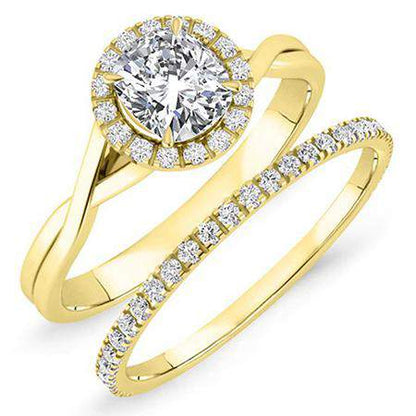 Larkspur Moissanite Matching Band Only (engagement Ring Not Included) For Ring With Cushion Center yellowgold
