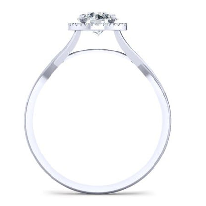 Larkspur Round Moissanite Bridal Set whitegold