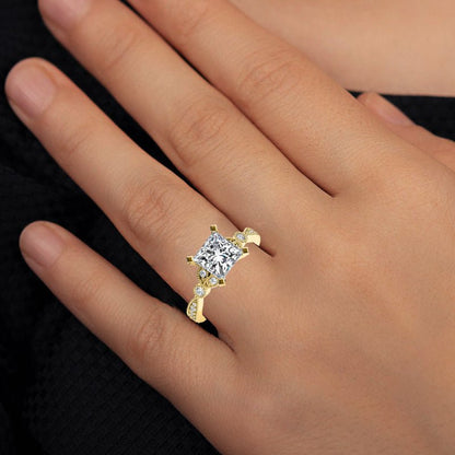 Laurel Princess Diamond Engagement Ring (Lab Grown Igi Cert) yellowgold