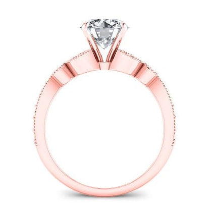 Laurel Round Moissanite Bridal Set rosegold