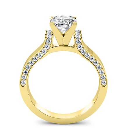 Lavender Cushion Moissanite Bridal Set yellowgold
