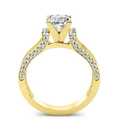 Lavender Cushion Moissanite Bridal Set yellowgold