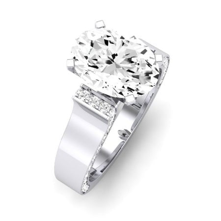 Lavender Diamond Matching Band Only (engagement Ring Not Included) For Ring With Oval Center whitegold
