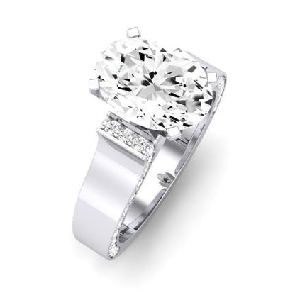 Lavender Diamond Matching Band Only (engagement Ring Not Included) For Ring With Oval Center whitegold