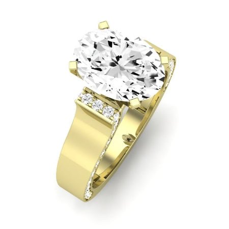 Lavender Diamond Matching Band Only (engagement Ring Not Included) For Ring With Oval Center yellowgold