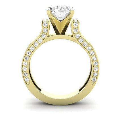 Lavender Diamond Matching Band Only (engagement Ring Not Included) For Ring With Oval Center yellowgold