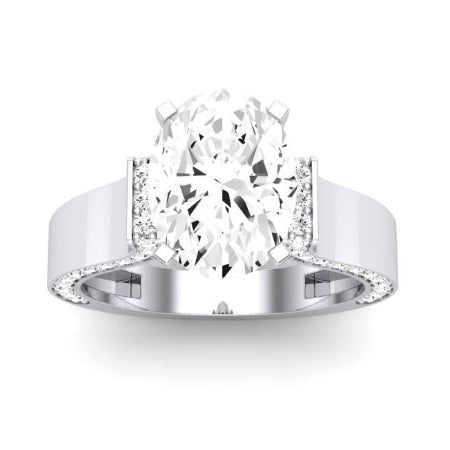 Lavender Diamond Matching Band Only (engagement Ring Not Included) For Ring With Oval Center whitegold