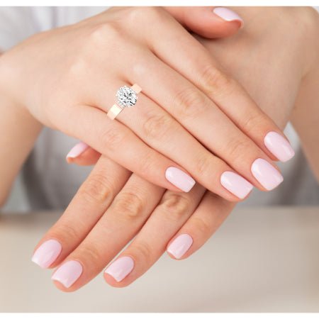 Lavender Diamond Matching Band Only (engagement Ring Not Included) For Ring With Oval Center rosegold