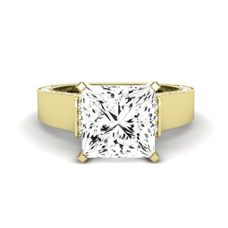 Lavender Diamond Matching Band Only (engagement Ring Not Included) For Ring With Princess Center yellowgold