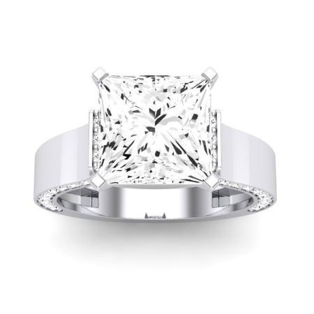 Lavender Diamond Matching Band Only (engagement Ring Not Included) For Ring With Princess Center whitegold