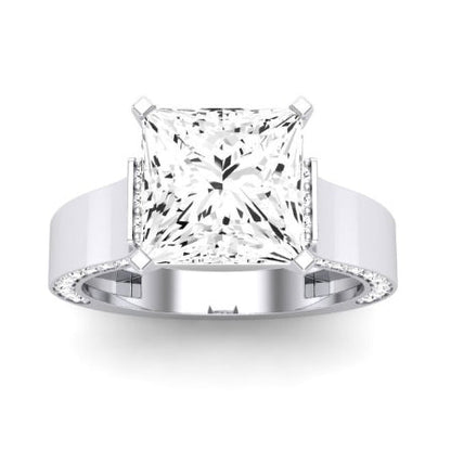 Lavender Diamond Matching Band Only (engagement Ring Not Included) For Ring With Princess Center whitegold