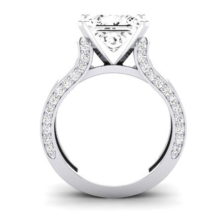 Lavender Diamond Matching Band Only (engagement Ring Not Included) For Ring With Princess Center whitegold