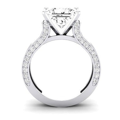 Lavender Diamond Matching Band Only (engagement Ring Not Included) For Ring With Princess Center whitegold