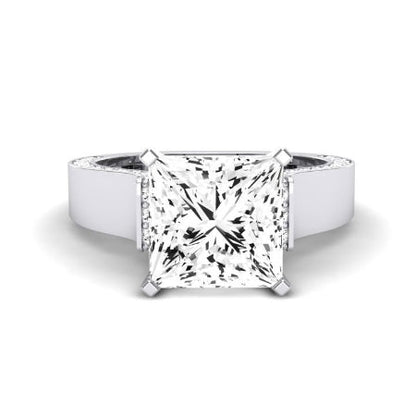 Lavender Diamond Matching Band Only (engagement Ring Not Included) For Ring With Princess Center whitegold
