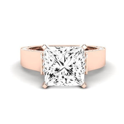 Lavender Diamond Matching Band Only (engagement Ring Not Included) For Ring With Princess Center rosegold