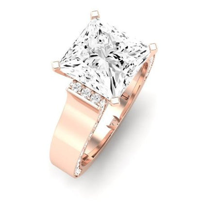 Lavender Diamond Matching Band Only (engagement Ring Not Included) For Ring With Princess Center rosegold