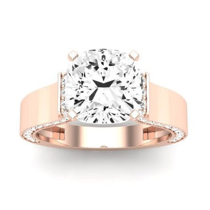Lavender Moissanite Matching Band Only (engagement Ring Not Included) For Ring With Cushion Center rosegold