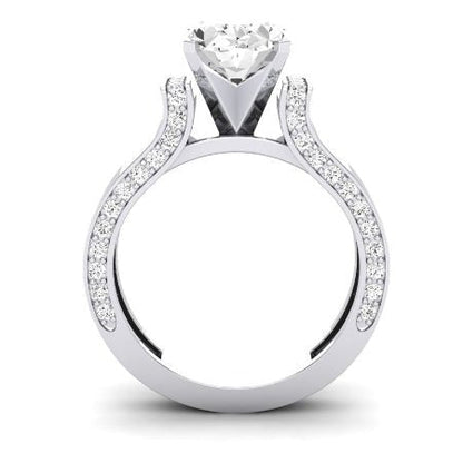 Lavender Moissanite Matching Band Only (engagement Ring Not Included) For Ring With Oval Center whitegold