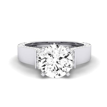 Lavender Moissanite Matching Band Only (engagement Ring Not Included) For Ring With Round Center whitegold