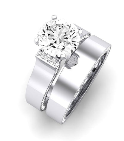 Lavender Moissanite Matching Band Only (engagement Ring Not Included) For Ring With Round Center whitegold