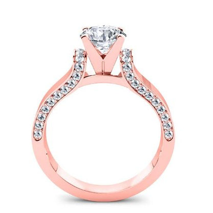 Lavender Round Diamond Bridal Set (Lab Grown Igi Cert) rosegold