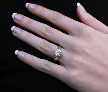Lavender Round Moissanite Engagement Ring whitegold