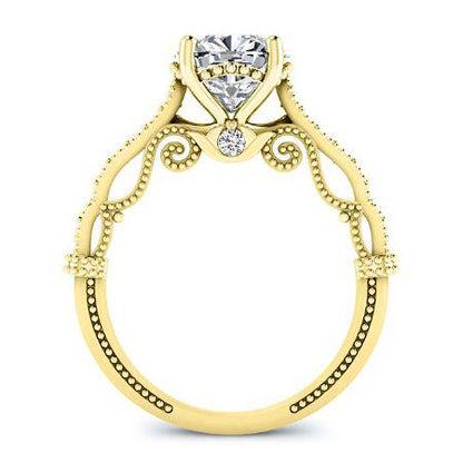 Laylani Cushion Moissanite Bridal Set yellowgold