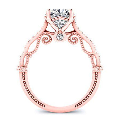 Laylani Cushion Moissanite Bridal Set rosegold