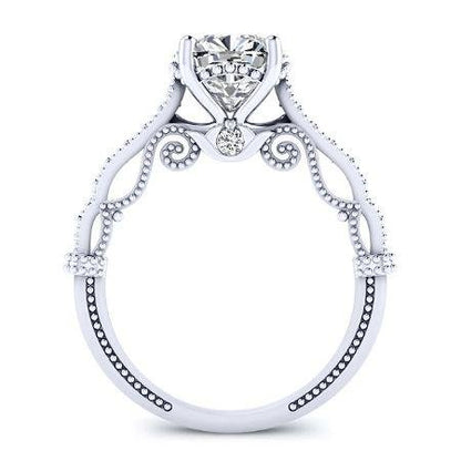 Laylani Cushion Moissanite Bridal Set whitegold