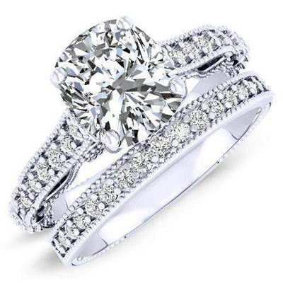 Laylani Diamond Matching Band Only (engagement Ring Not Included) For Ring With Cushion Center whitegold