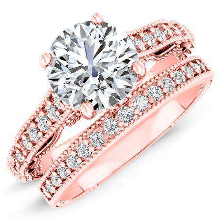 Laylani Round Moissanite Bridal Set rosegold